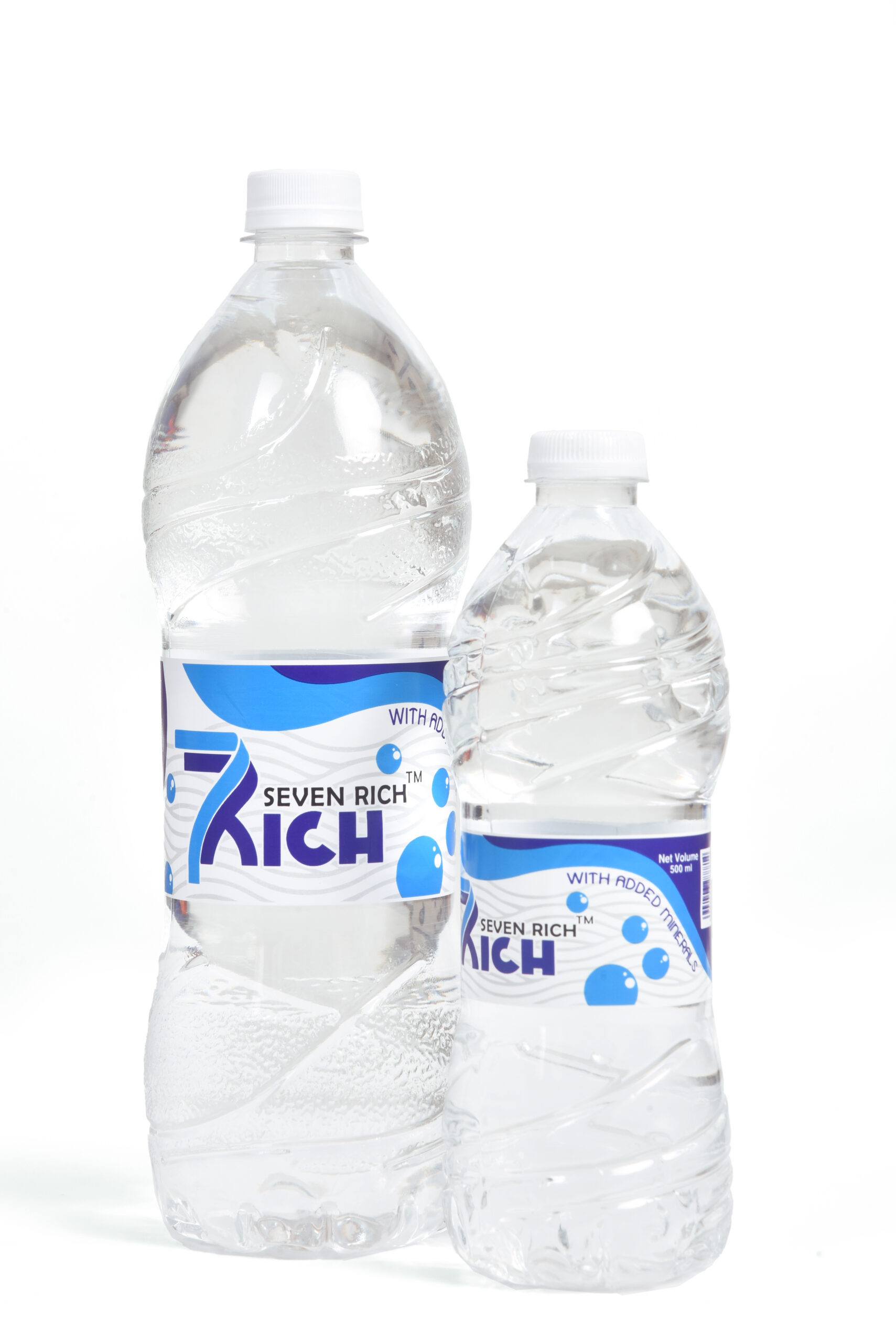 Lifestyle image of Seven Rich mineral water bottle